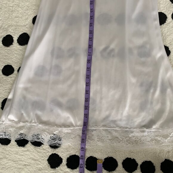 Vintage 90s Satin Full Slip Dress Lace Trim Lingerie Fairy Boho Nightie New - Picture 16 of 16